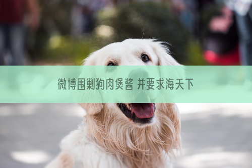 微博围剿狗肉煲酱 并要求海天下架该产品